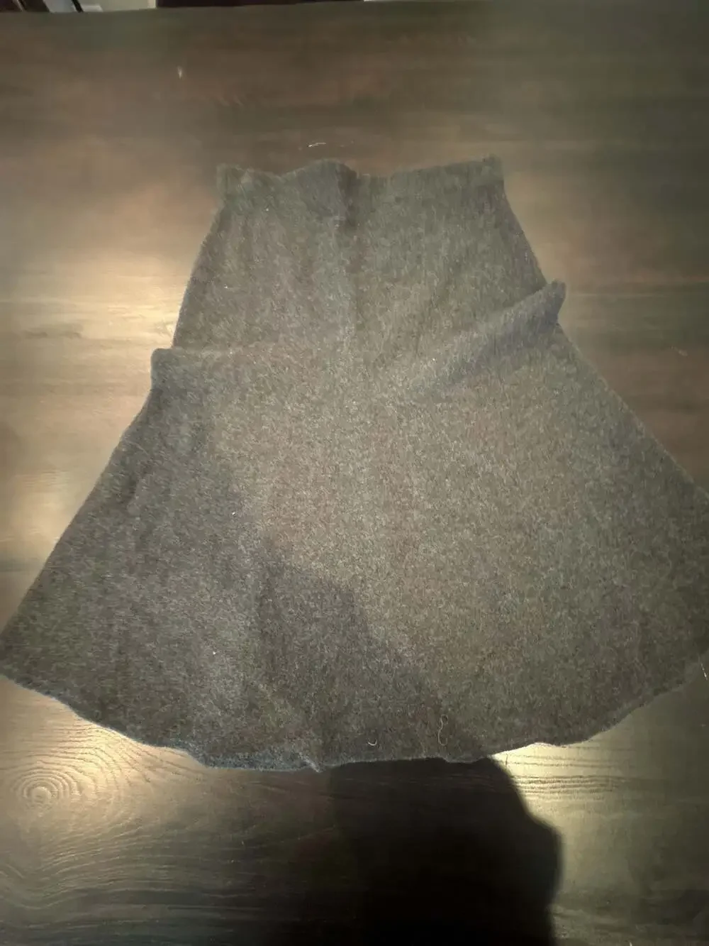COS Women's Gray Knit A-Line Mini Skirt 100% wool midi  stretch waist